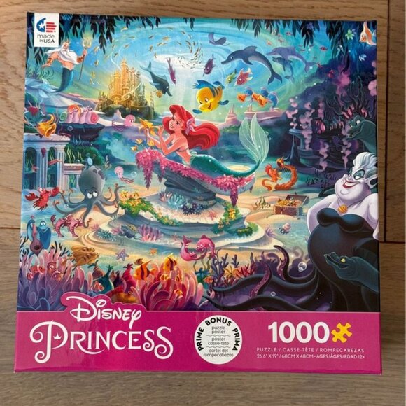 Thomas Kinkade Disney Princess Little Mermaid 1000pc Puzzle - Picture 1 of 2